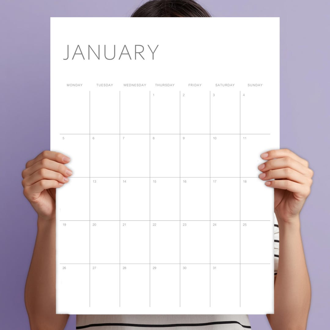 Monthly Planner 2026, Single Pages, One Month per Print, Minimalist ...