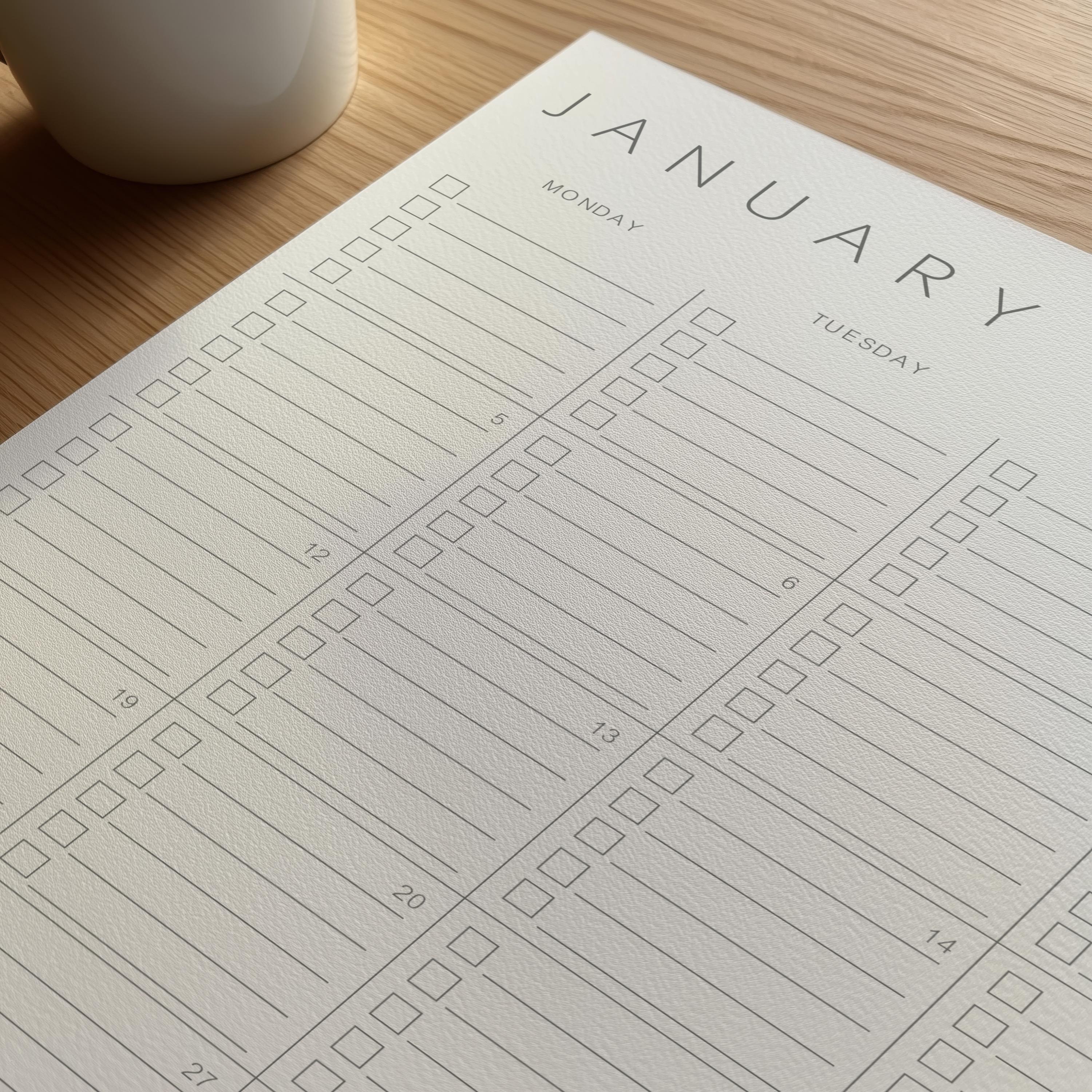 Monthly Checklist Planner 2026, Daily to Do List, Task-based Calendar ...