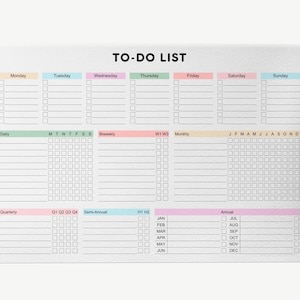 Printable to Do List Template: Daily Weekly Monthly Task Tracker (PDF ...