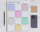 ADHD Daily Planner PDF: Brain Dump Printable (US Letter & A4 Size Digital Download)
