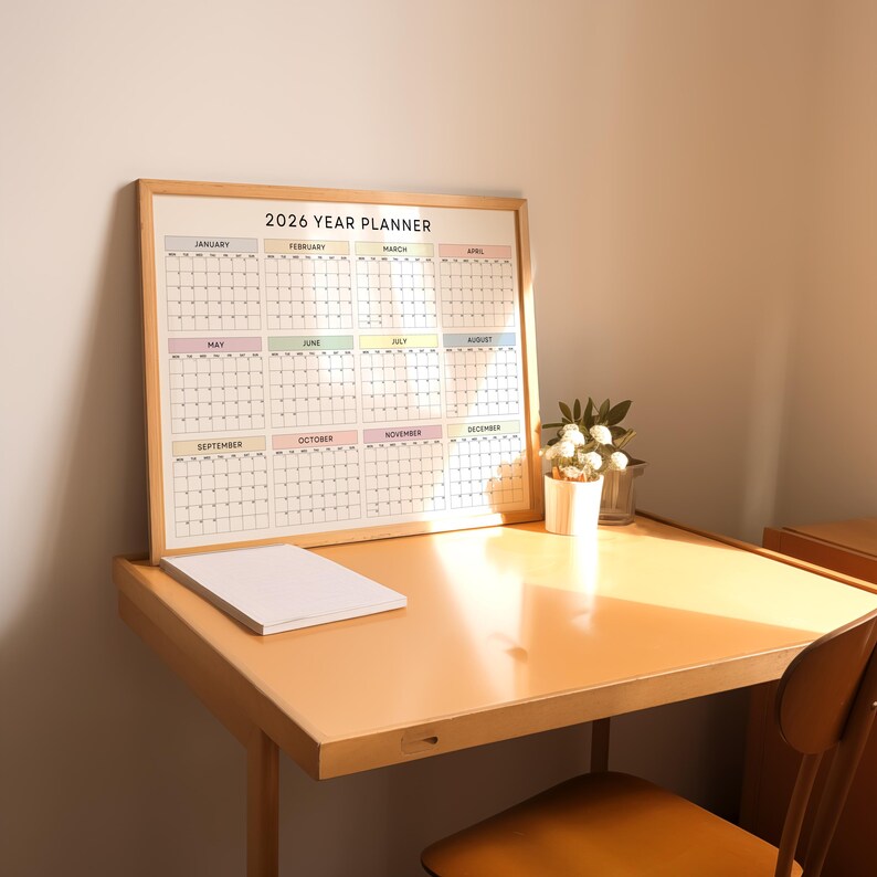 2026 Wall Calendar Poster Monday Start Minimalist Pastel Year at A ...