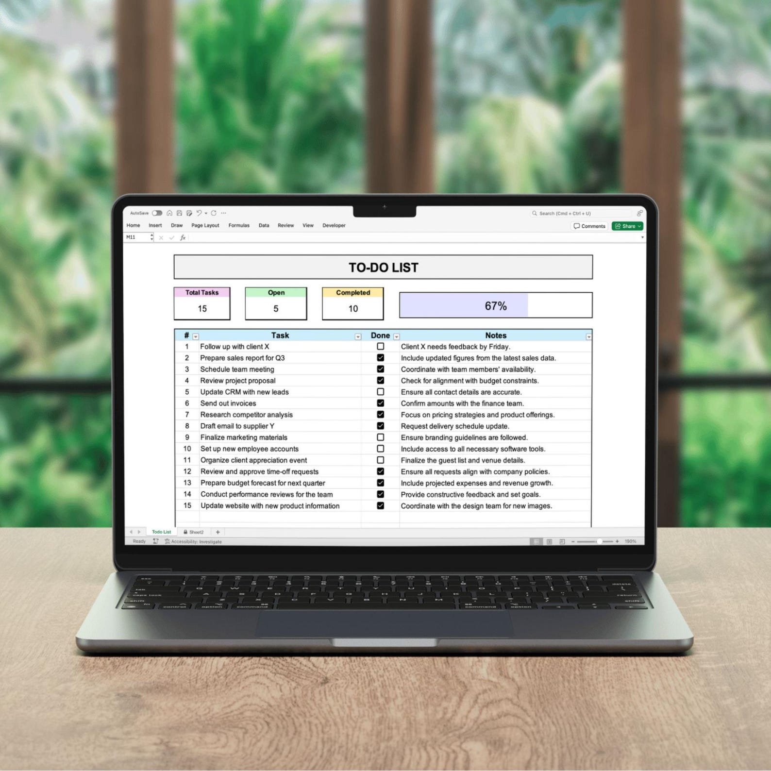 To Do List Excel Template: Simple Task Tracker With Checkboxes (digital ...
