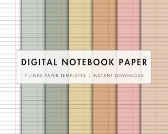 Digital Paper Templates for Note Taking Lined, Dot, Graph Paper Digital ...