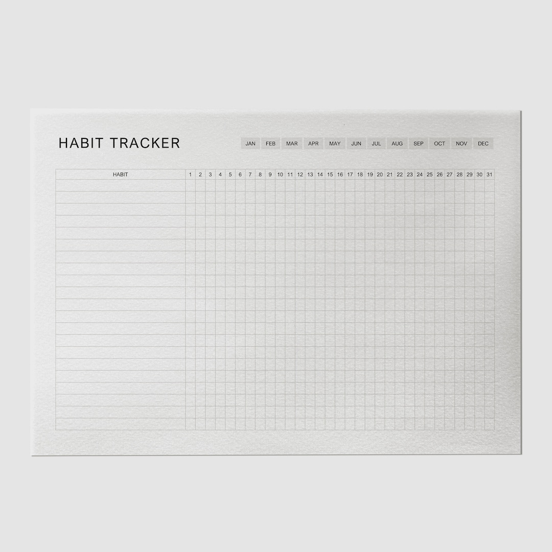Minimalist Monthly Habit Tracker Printable (A4, A5, Letter) (digital ...