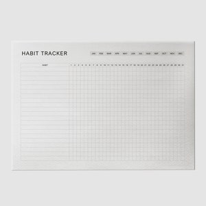 Minimalist Habit Tracker | Monthly Habit Tracker Printable | Goal Tracker Fitness Tracker | A4, A5, Letter | Printable Habit Tracker