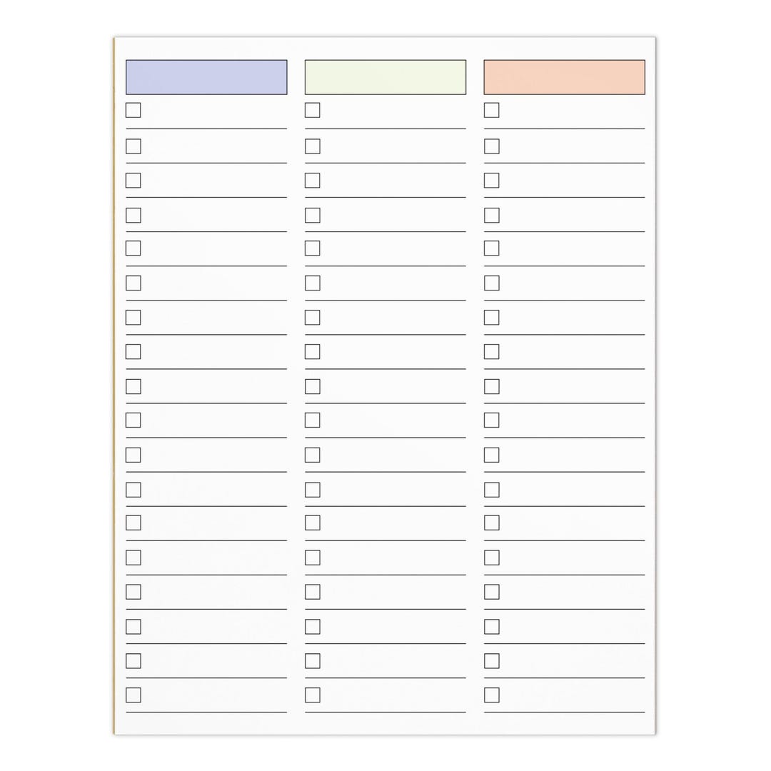 Three Column to Do List Pad, Big Notepad 8.5x11in, Colorful Planner Pad ...