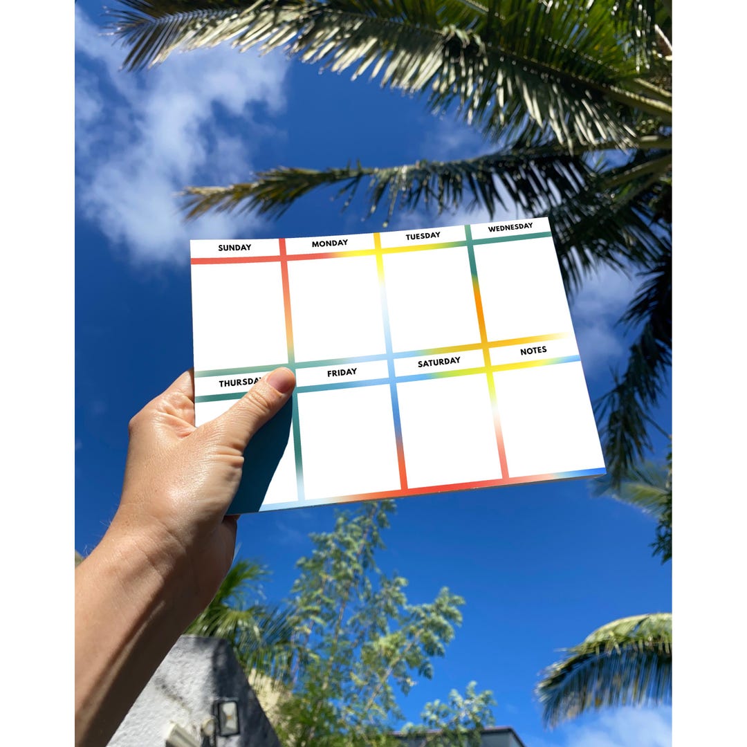 Undated Weekly Planner Notepad 8x6in, Small Colorful Desk Pad - Etsy
