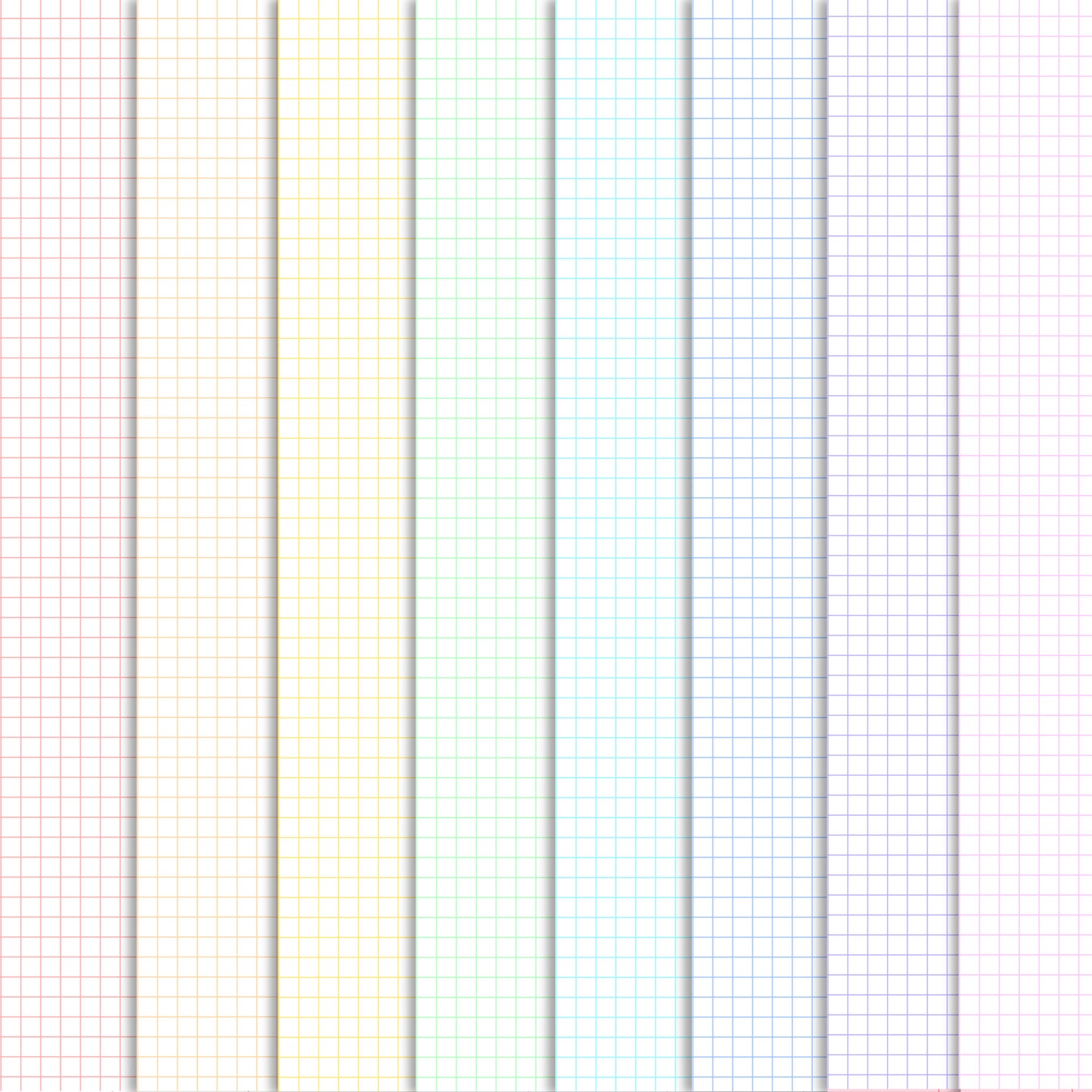 Rainbow Graph Paper Bundle: Printable Grid Templates A4 & Letter (PDF ...