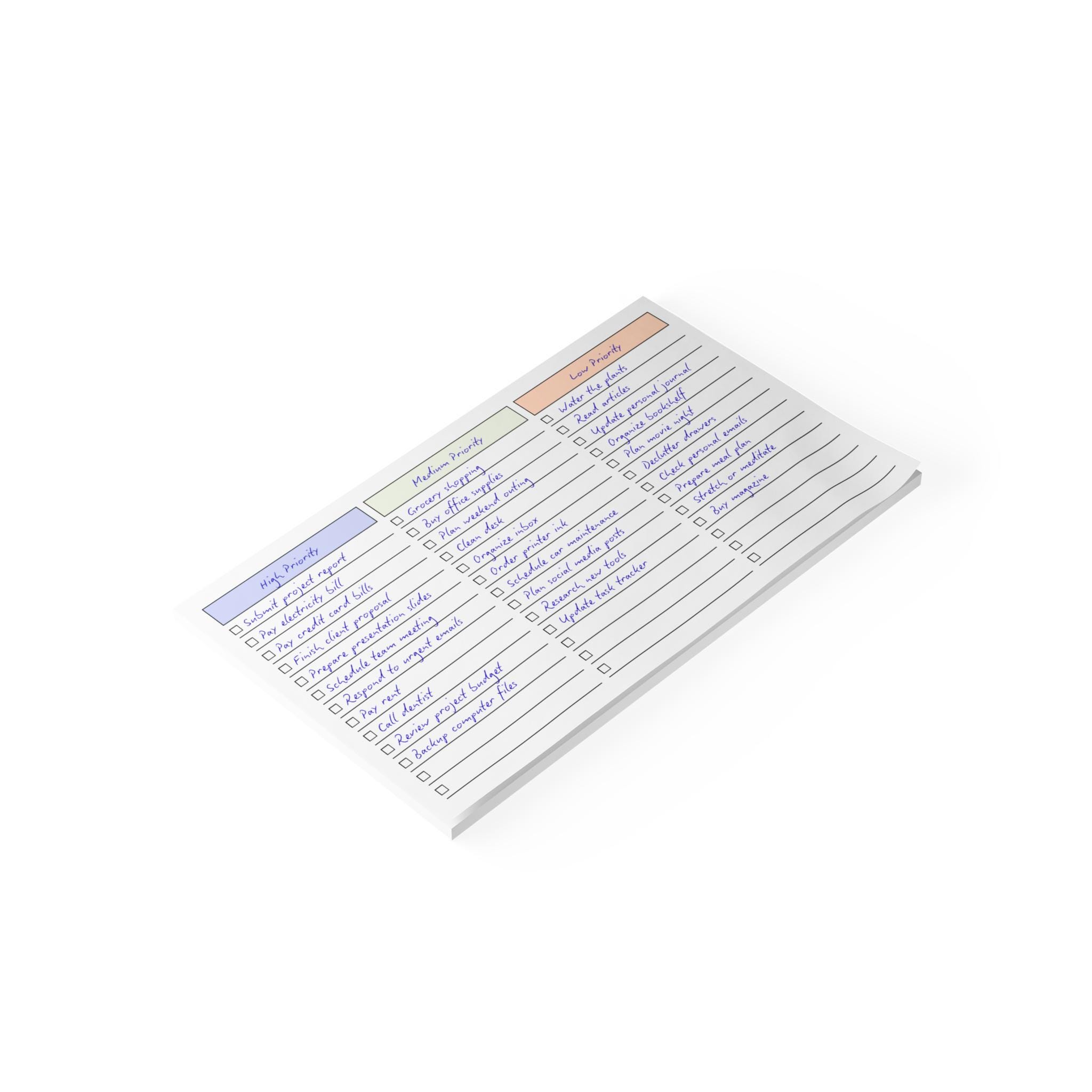3 Column to Do List Pad | Minimal Task Planner Notepad 10x6in - Etsy ...