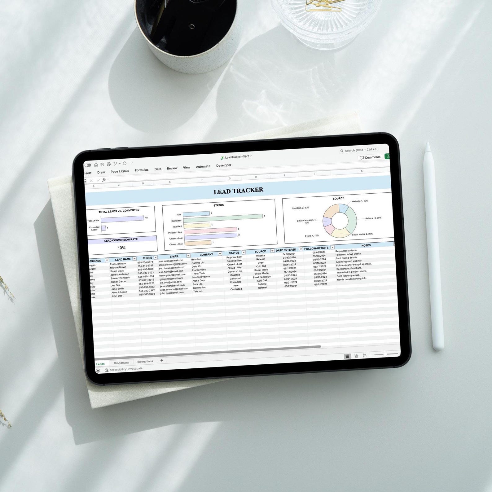 Plantilla de CRM para el seguimiento de clientes potenciales en Excel ...