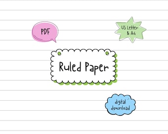Printable Lined Paper: A4 & Letter Sizes (Digital Download)