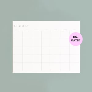 Undated Monthly Calendar Printable Minimalist Blank Planner PDF (Instant Download)