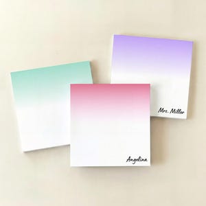 Aangepaste plaknotities met naam, 50 Post-it® Notes, kleurverloop, gepersonaliseerde memoblokken