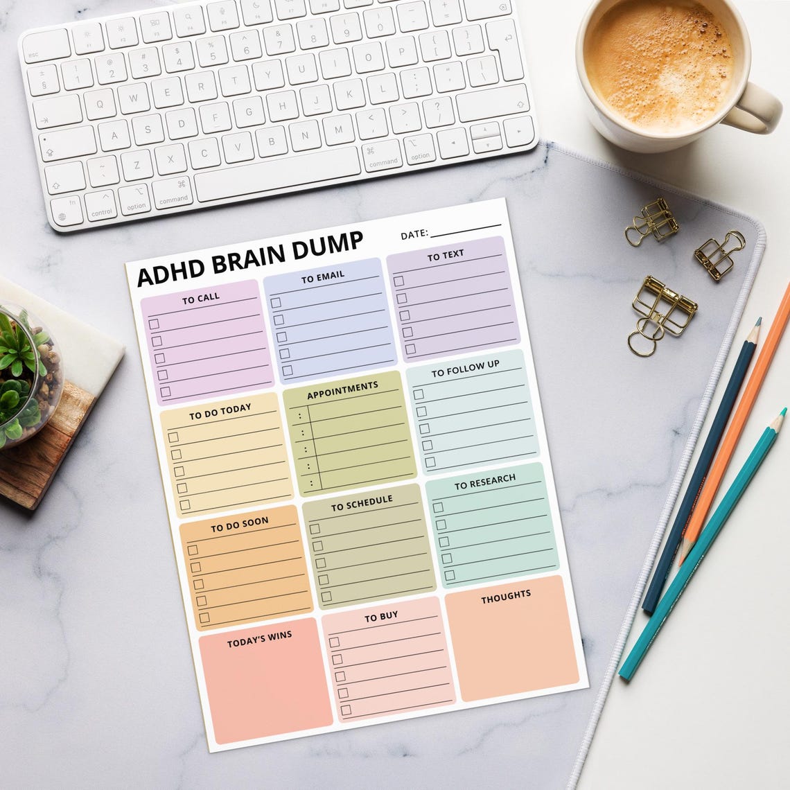 ADHD Brain Dump Pad 8.5x11