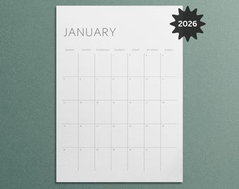 2026 Minimalist Calendar Printable: Monthly Planner (PDF Download)