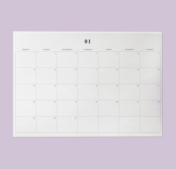 Printable 2024 Calendar Minimalist Monthly Calendar 2024 Landscape A4, A3,  Letter, Ledger Monday & Sunday Start Instant Download PDF - Etsy