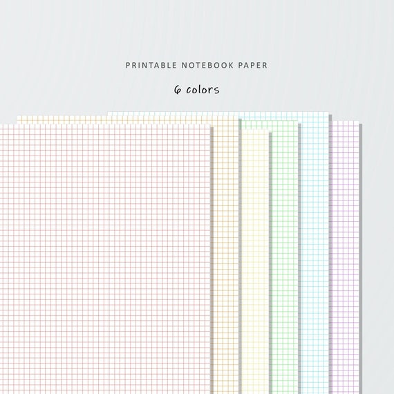 colored graph paper printable digital notebook paper 5 mm etsy singapore
