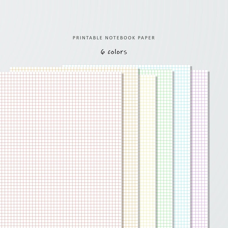 Colored Graph Paper Printable Digital Notebook Paper 5 Mm Etsy Ireland