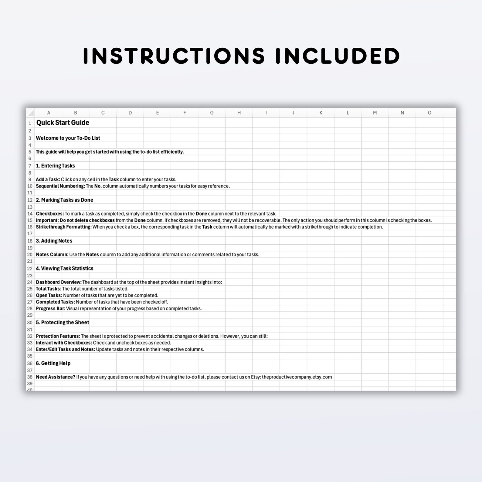 To Do List Excel Template: Simple Task Tracker With Checkboxes (digital ...