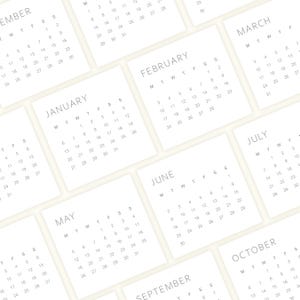 Mini Planner Cards 2025 Monatskalender Karten | 3x3 "und 4x4" druckbare PDF | Minimalistisches Design | Montag & Sonntag Start | Digitaler Download