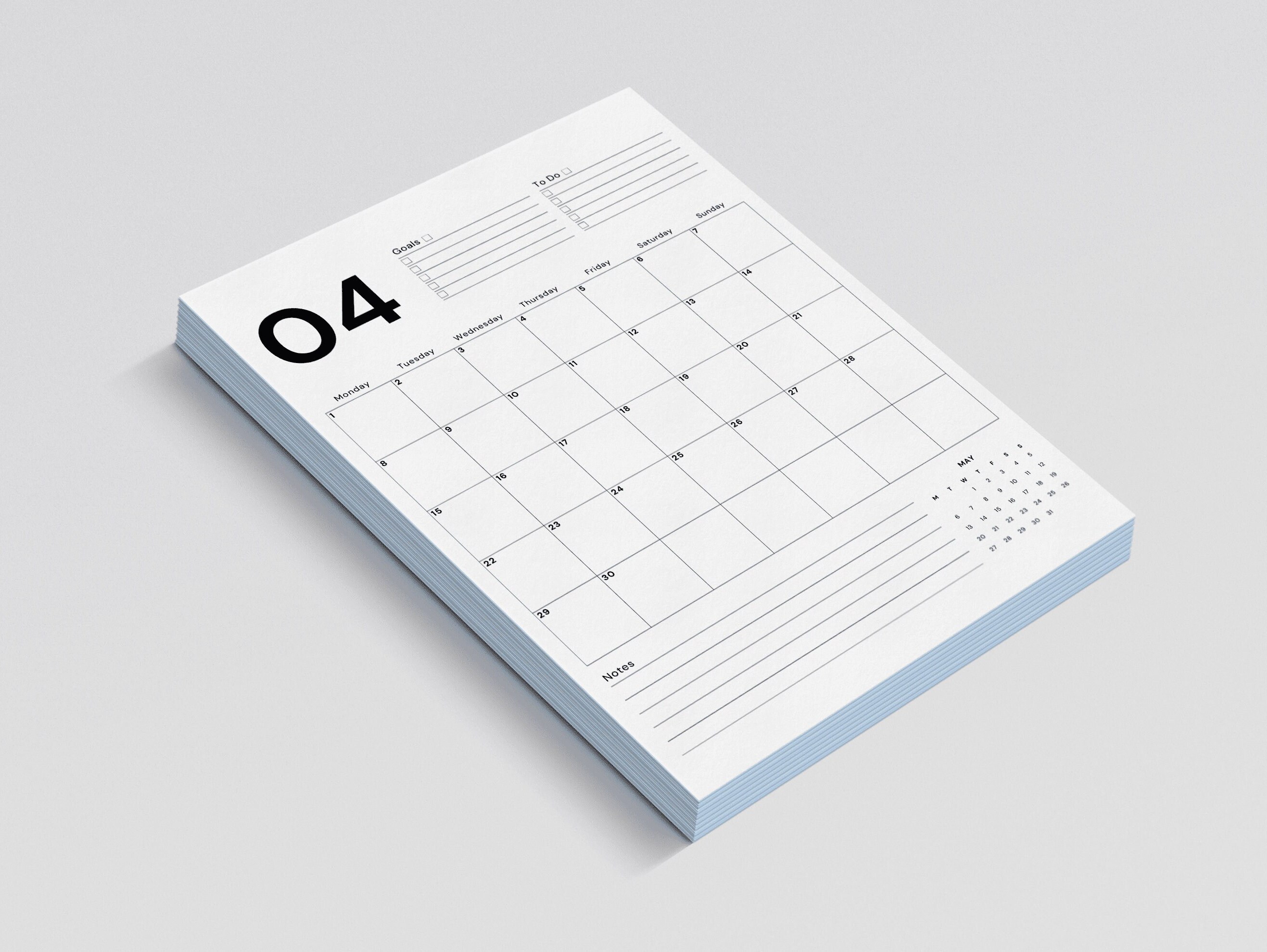 Printable 2024 Calendar Monthly Planner 2024 PDF, With Todo, Goals and