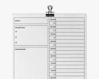 Time ManagementTemplate Timeboxing Printable PDF Digital Daily Planner Time Box Planner Agenda Schedule Todo List Instant Download
