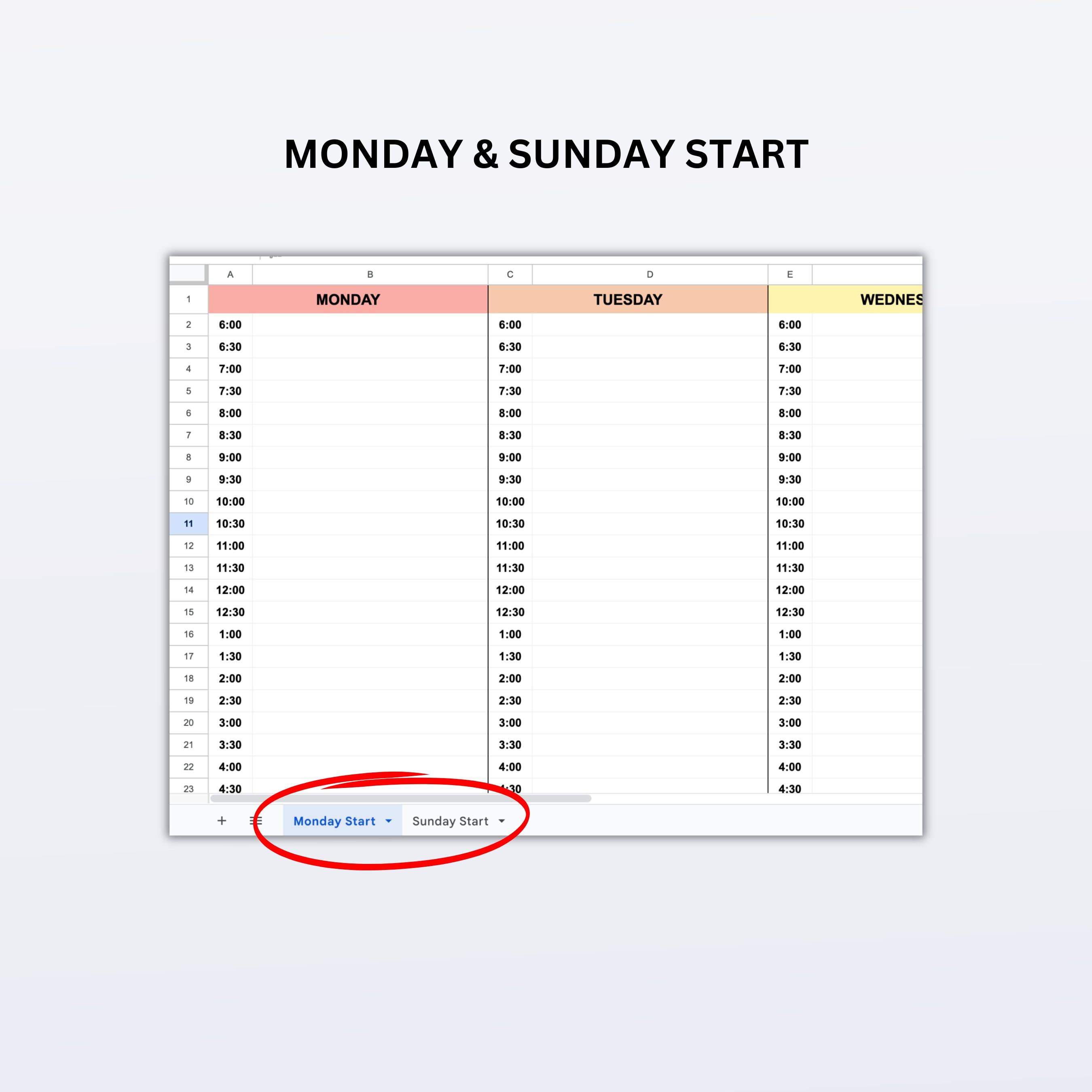 Rainbow Weekly Planner: Editable Excel & Google Sheets Template ...