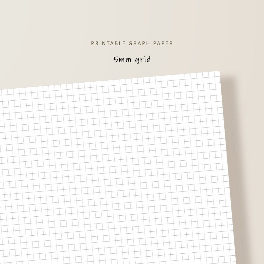 printable graph paper basic notebook paper 5mm grid etsy