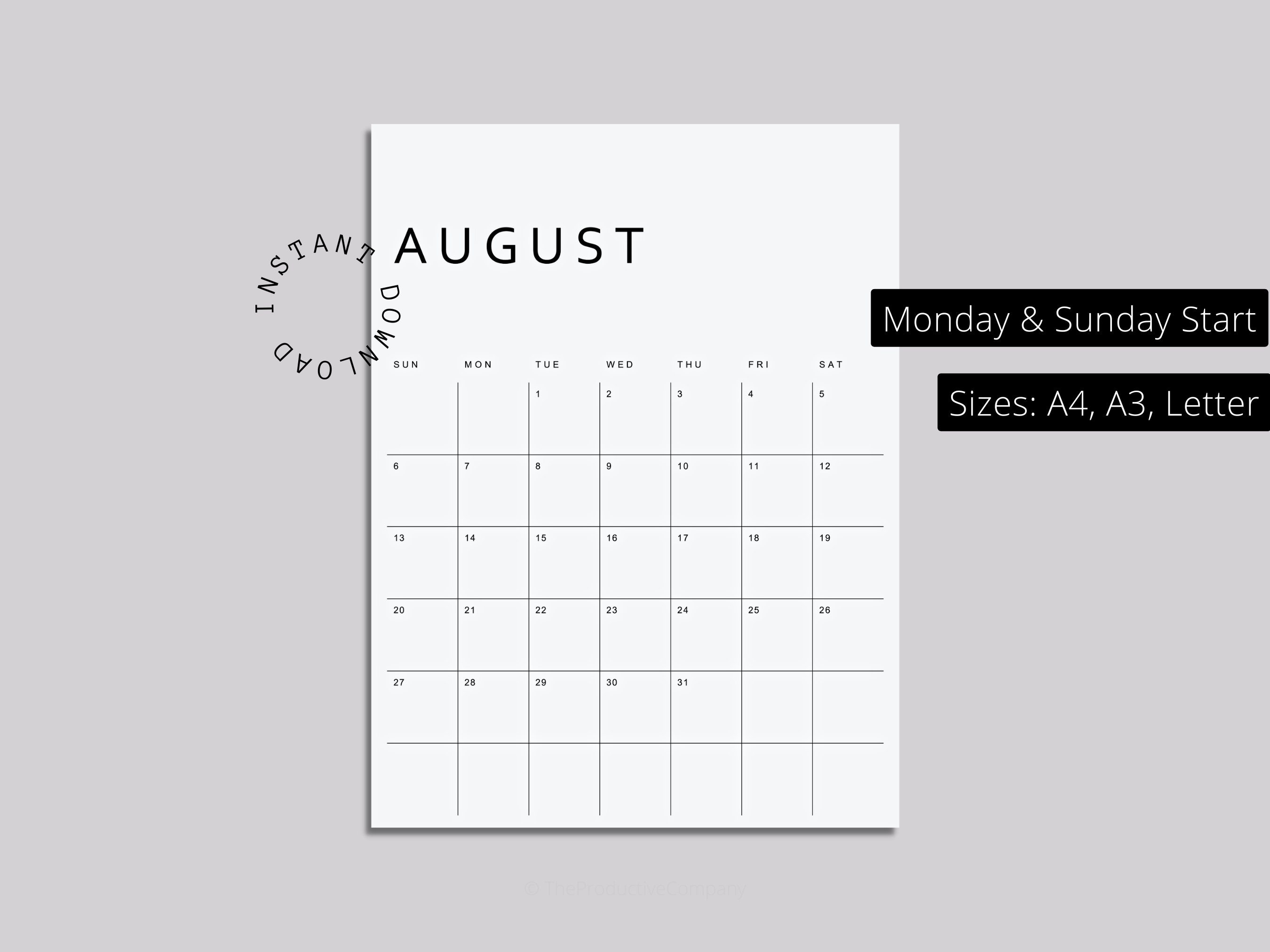 Printable Calendar 2023 Monthly Planner 2023 A4 Letter Etsy UK