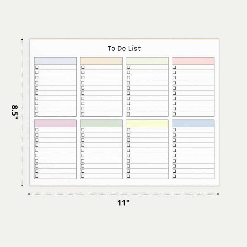 Master to Do List Notepad 8.5x11