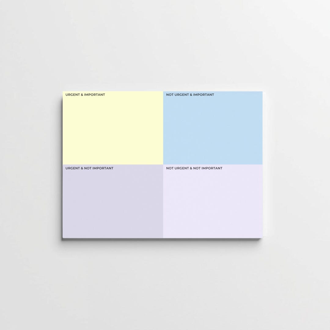 Eisenhower Matrix Notepad Task Prioritization Sticky Note Pad 8