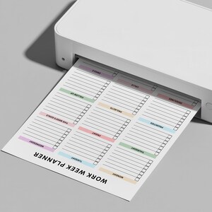 High-resolution PDF of a weekly checklist planner with vertical orientation, undated design, and clearly separated sections for tasks, deadlines, priorities, projects, calls, emails, and notes.