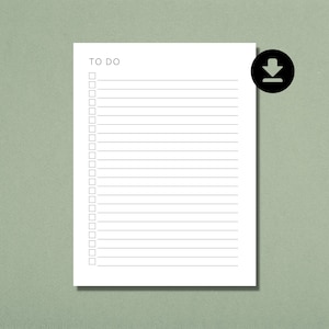Lista zadań do wykonania do wydrukowania Codzienna lista zadań do wykonania w formacie PDF | Szablon codziennej listy zadań do wykonania Prosty do wykonania | A4, A5, Letter, Half Letter | Natychmiastowe pobieranie cyfrowe