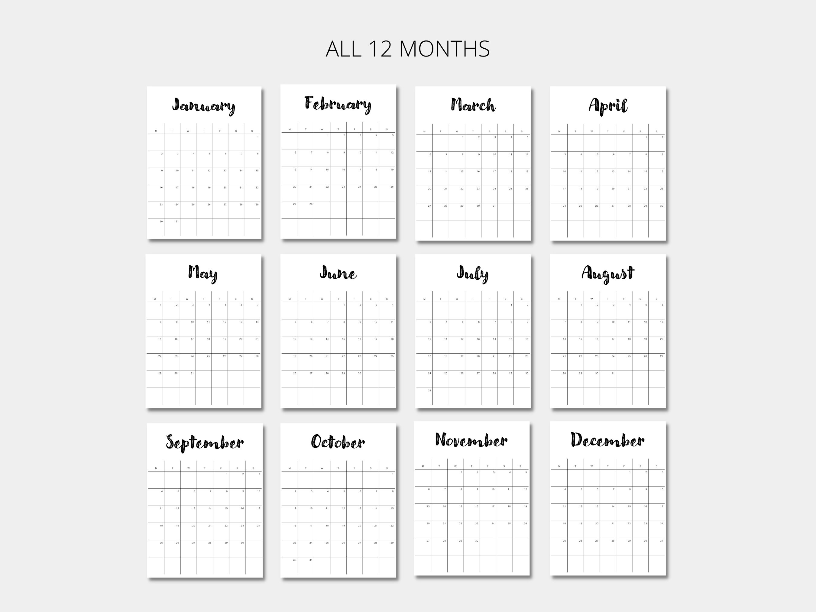 2023 Calendar Printable Monthly Planner 2023 Minimalist Etsy