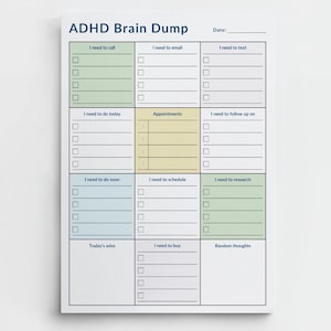 ADHD Daily Planner For Adults | Digital Printable PDF | A4, US Letter | Minimalist Daily Organizer | To-Do, Calls, Emails & Schedule