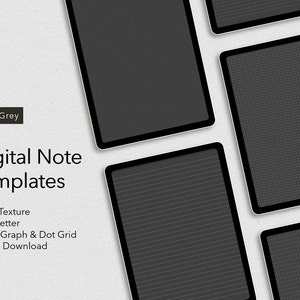 Modelli di carta digitale per prendere appunti / Carta a righe, a pois, a quadretti / Carta per quaderni digitali / Goodnotes, modelli di notabilità / Nero, grigio