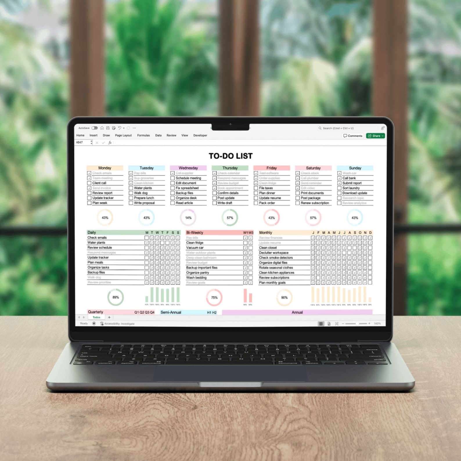Excel To-do List Template: Daily, Weekly, Monthly Planner (instant ...