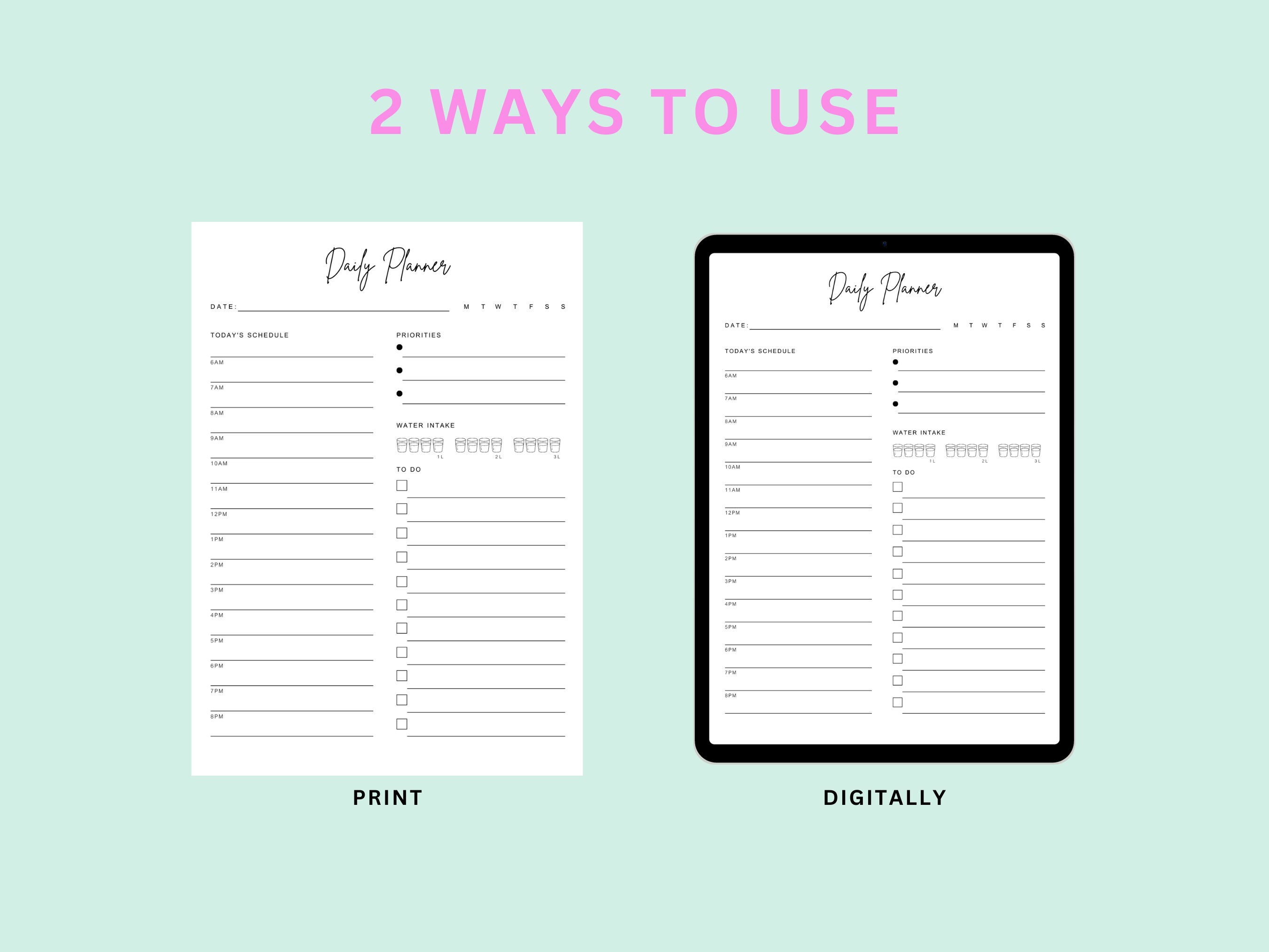 Printable Productivity Planner Bundle Daily Weekly Monthly - Etsy