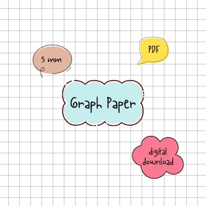 Printable 5-Square-Per-Inch Graph Paper (5mm Grid Note Paper, PDF): Digital Download