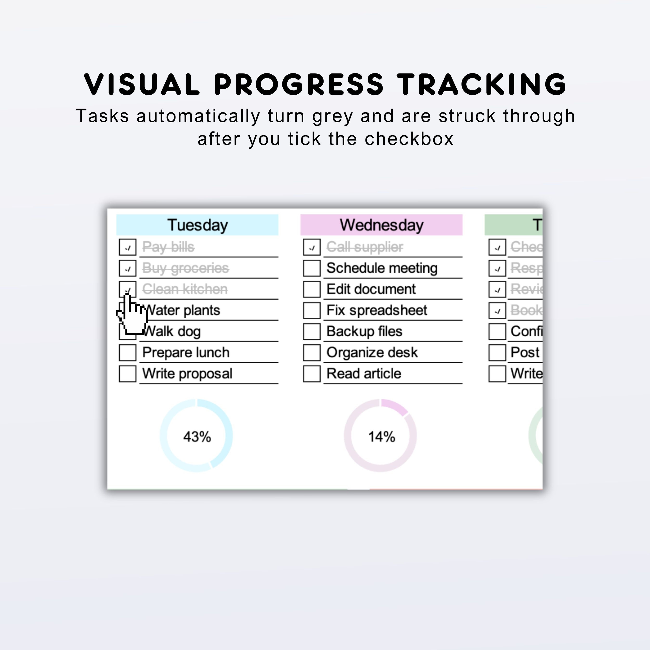 Digital Daily Weekly Monthly Annual to Do List Template for Excel With ...