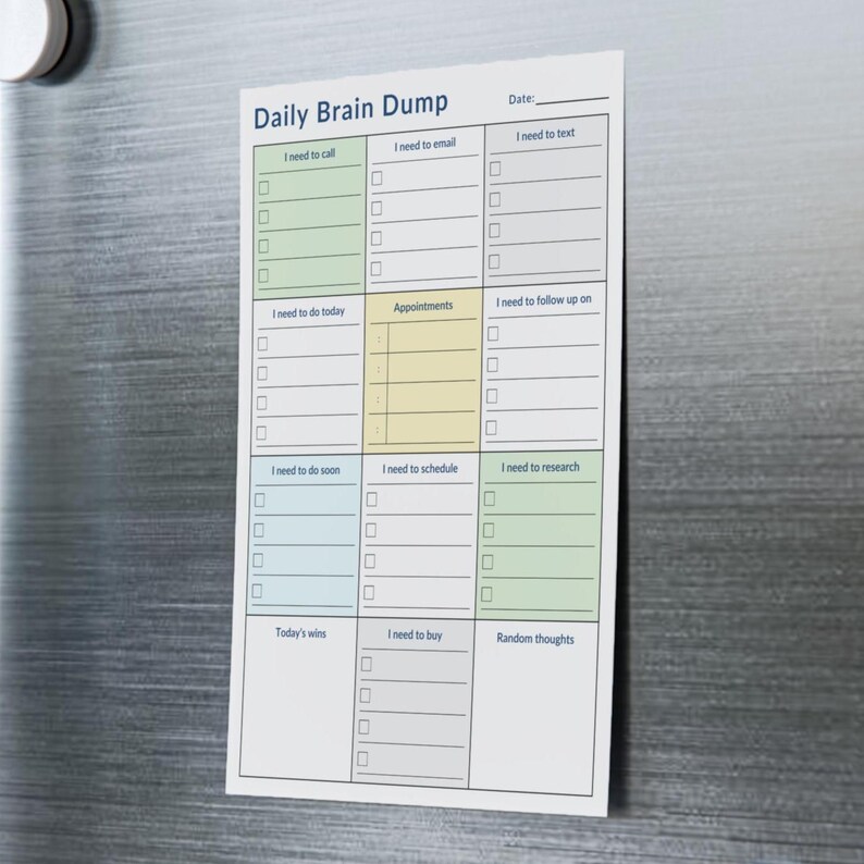 ADHD Brain Dump Notepad: Daily Planner, Productivity Sticky Notes - Etsy