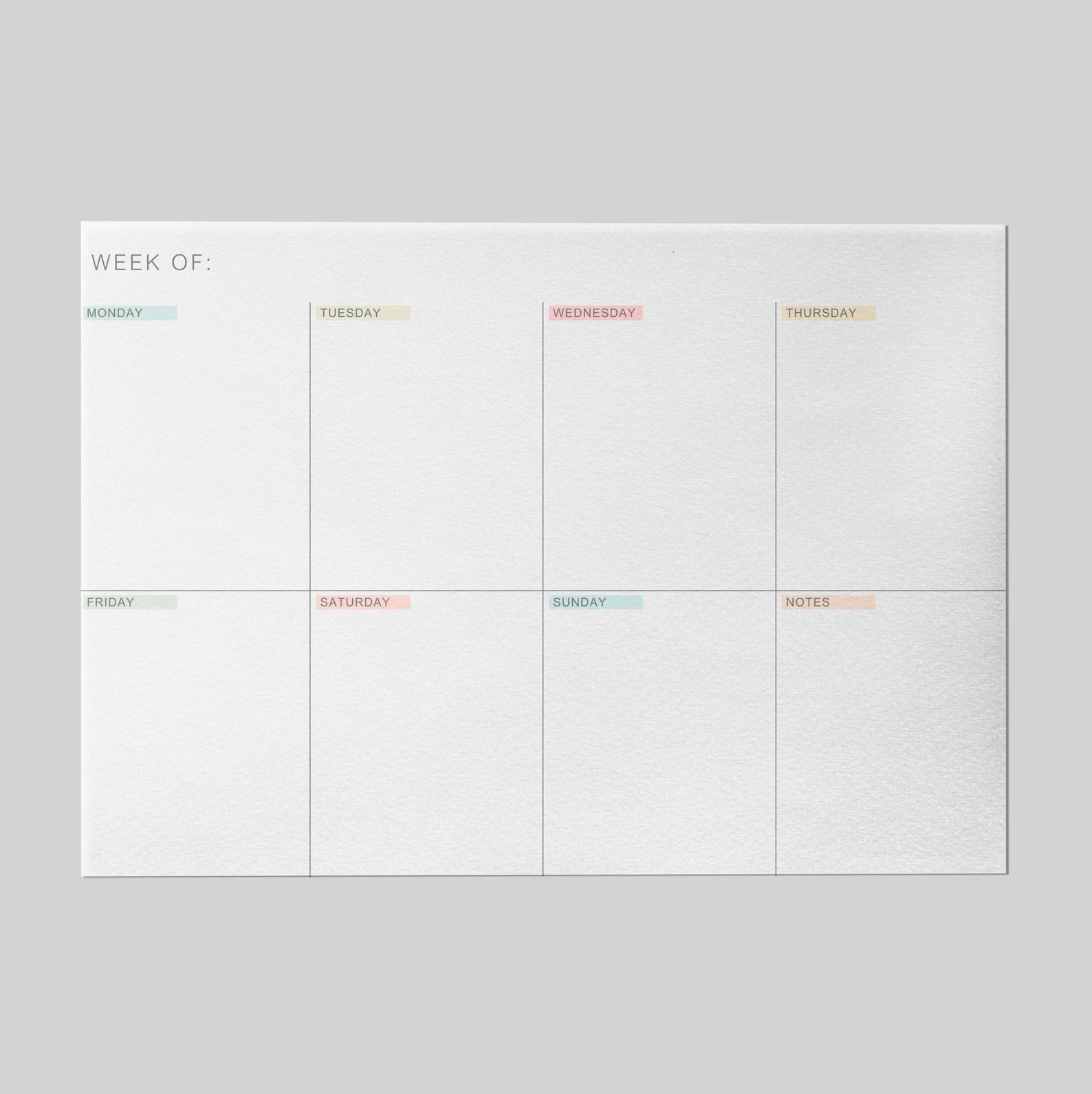 Minimalist Weekly Planner: Pastel Headers, Spacious Design (A4, Letter ...