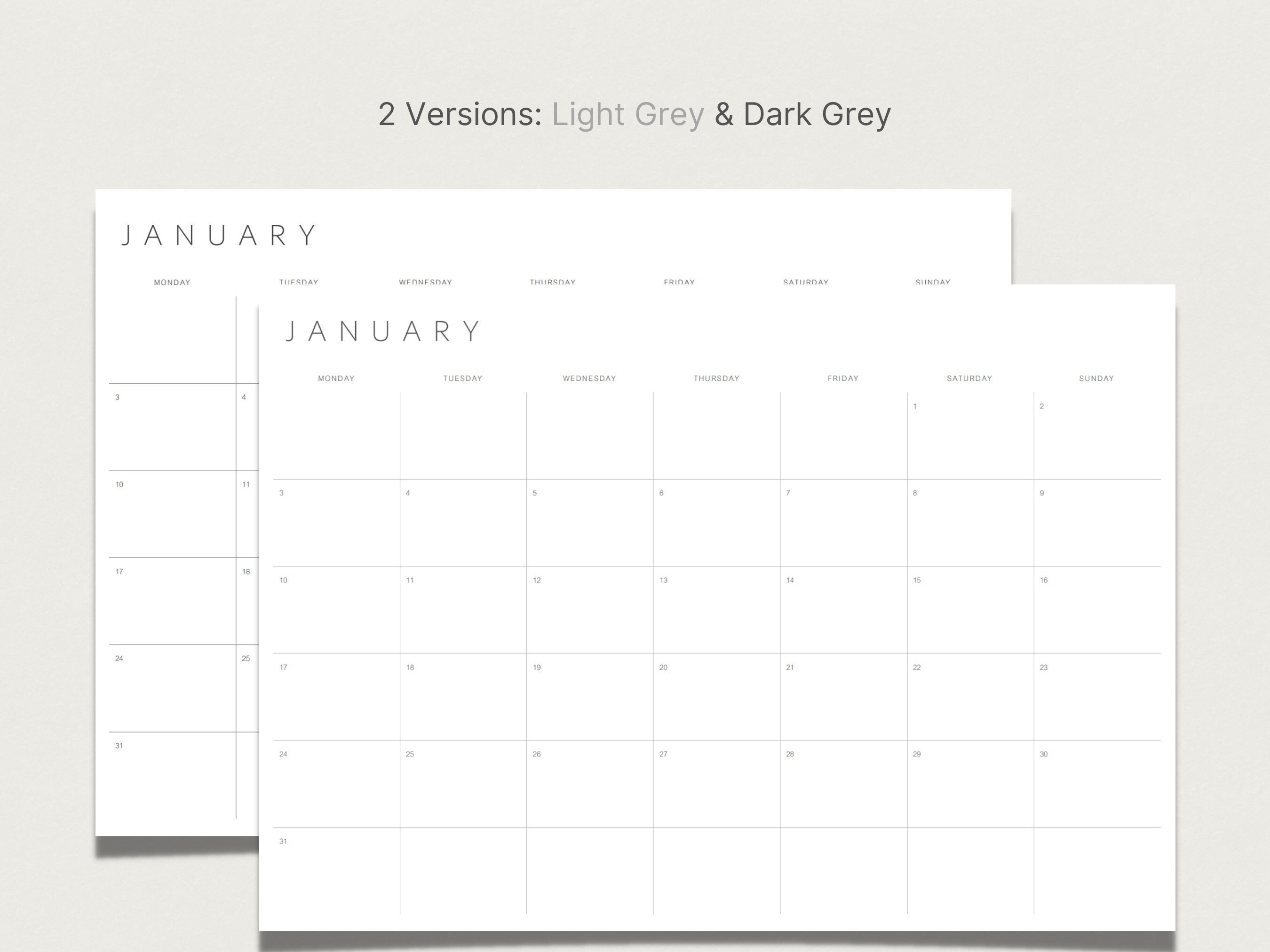 2022 Calendar Printable 2022 Monthly Planner A4 and Letter Etsy Ireland