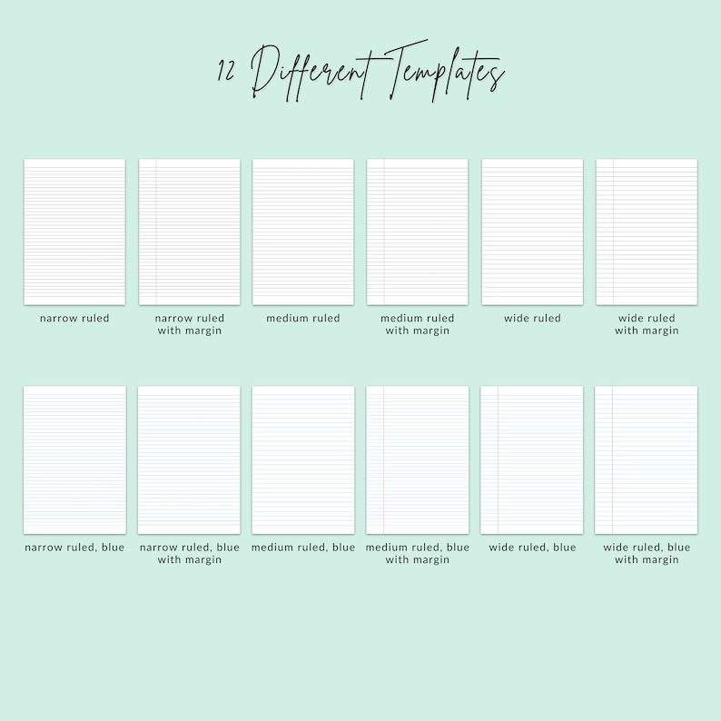 Printable Lined Paper Bundle: A4 & Letter Sizes (PDF Download) - Etsy