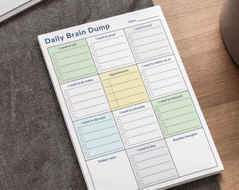 ADHD Brain Dump Notepad: Daily Planner, Productivity Sticky Notes