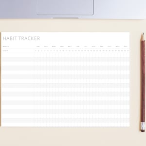 Minimalist Habit Tracker | Printable Daily Habit Tracker | Printable Goal Tracker Fitness Tracker | A4, Letter | Printable Habit Tracker
