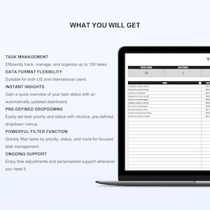 Simple Excel To-do List Template: Task Tracker Dashboard (digital ...
