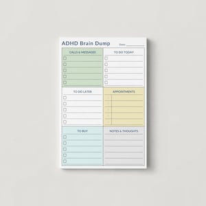 ADHD-checklistblok — Dagelijkse takenlijstplanner, klein notitieblok, organizer voor het opschrijven van ideeën 4x6 inch