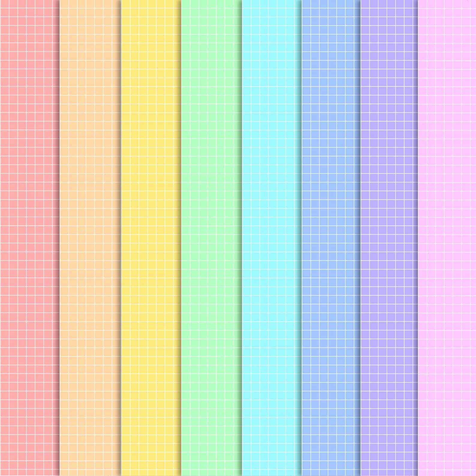 Rainbow Graph Paper Bundle: Printable Grid Templates A4 & Letter (PDF ...