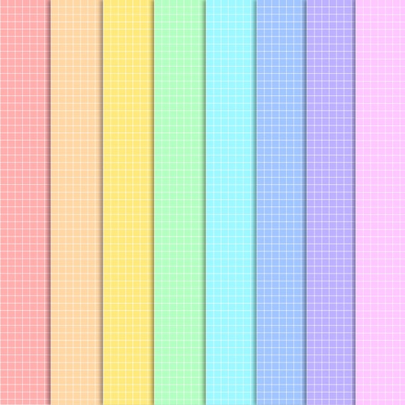 Rainbow Graph Paper Bundle: Printable Grid Templates A4 & Letter 